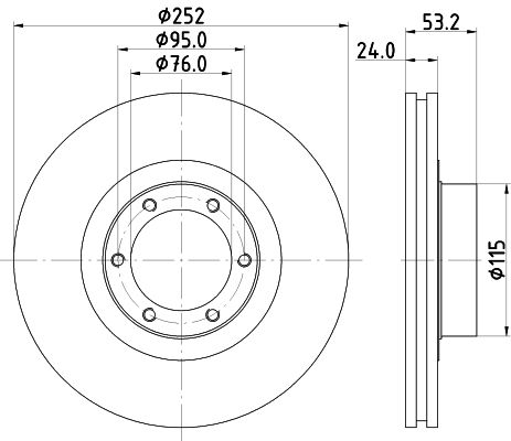 HELLA PAGID Jarrulevy 8DD 355 100-331